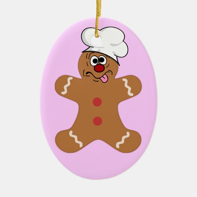 Ornement Ovale En Céramique Goofy Gingerbread Hommes les meilleurs invités de  (Devant)