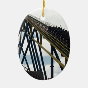 Ornement Ovale En Céramique Grande aventure de drapeaux nitro des montagnes