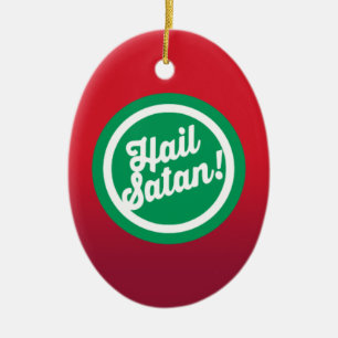 Ornement Ovale En Céramique Grêle de fête Satan