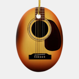 Ornement Ovale En Céramique Guitare acoustique Sunburst