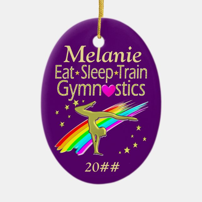 ORNEMENT OVALE EN CÉRAMIQUE GYMNASTICS LIFE PERSONNALISÉ ORNAMENT (Devant)