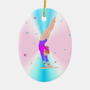 Ornement Ovale En Céramique Gymnastique - L'ornement des filles volantes
