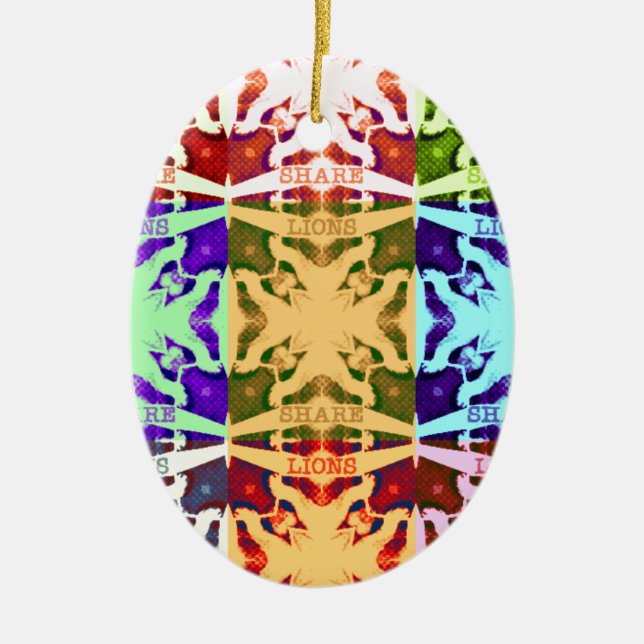 Ornement Ovale En Céramique Hakuna Matata lions cadeau (Devant)