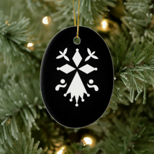 Ornement Ovale En Céramique Hermine de Bretagne