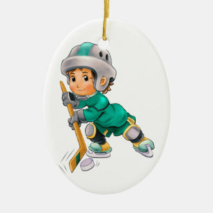 Ornement Ovale En Céramique Hockey sur glace
