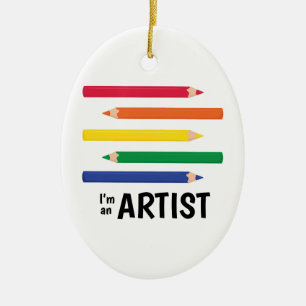 Ornement Ovale En Céramique Im un artiste