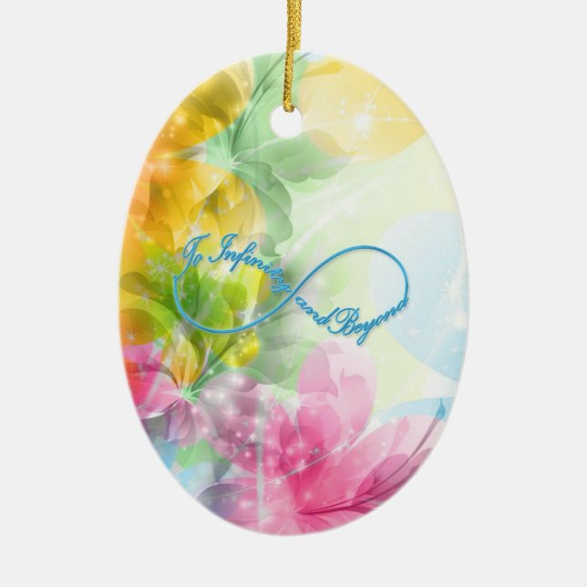 Ornement Ovale En Céramique Impressionnant symbole Infinity "À l'infini et au- (Devant)