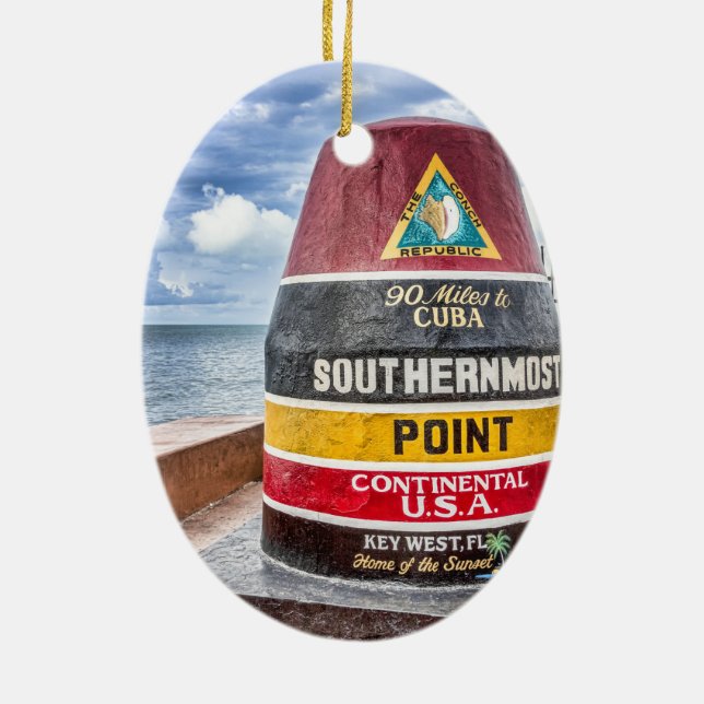 Ornement Ovale En Céramique Key West ornementent (Dos)
