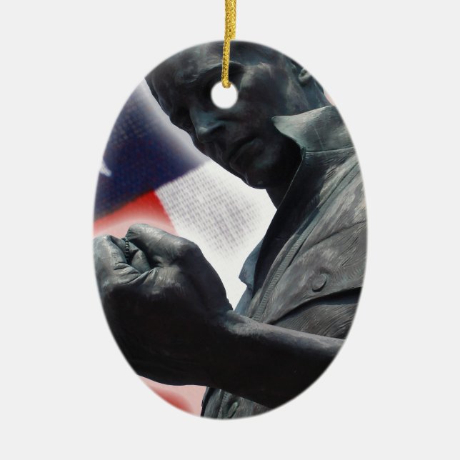 Ornement Ovale En Céramique La liberté n'est pas libre ! (Devant)