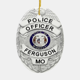 Ornement Ovale En Céramique La police de Ferguson Badge