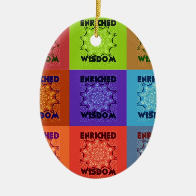 Ornement Ovale En Céramique La sagesse de Hakuna Matata enrichie (Devant)