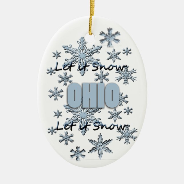 Ornement Ovale En Céramique Laissons tomber l'ornement de Noël de l'Ohio (Devant)