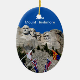 Ornement Ovale En Céramique Le Dakota du Sud le mont Rushmore