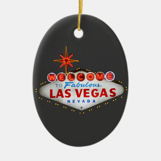 Ornement Ovale En Céramique Les cadeaux Las Vegas (Devant)