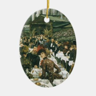 Ornement Ovale En Céramique Les dames de l'artiste par James Tissot, Art Vinta