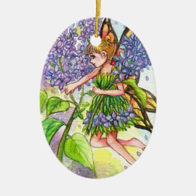 Ornement Ovale En Céramique Lilac Fairy (Devant)