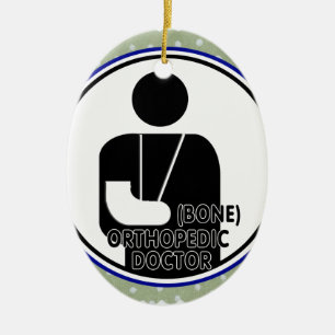 ORNEMENT OVALE EN CÉRAMIQUE LOGO DU MÉDECIN ORTHOPÉDIQUE (OS)