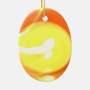 Ornement Ovale En Céramique Lumière de flamme jaune orange, Art
