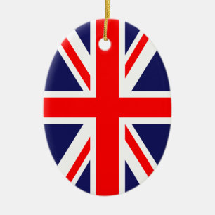 Ornement Ovale En Céramique L'Union Jack classique