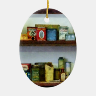 Ornement Ovale En Céramique Magasin d'alimentation du coin