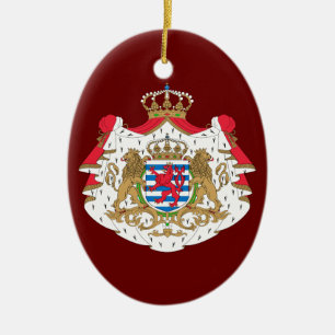 Ornement Ovale En Céramique Manteau du luxembourgeois des bras