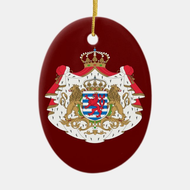 Ornement Ovale En Céramique Manteau du luxembourgeois des bras (Devant)
