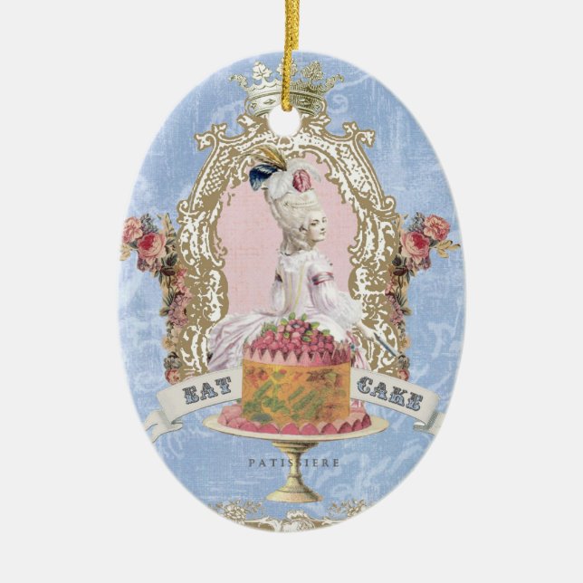 Ornement Ovale En Céramique Marie Antoinette-Mangent l'ornement de gâteau… (Devant)