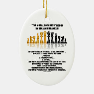 Ornement Ovale En Céramique Moralité Des Échecs Benjamin Franklin Échecs Réflé