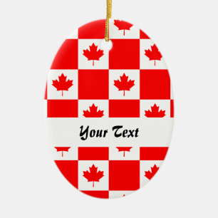 Ornement Ovale En Céramique Motif canadien