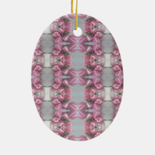 Ornement Ovale En Céramique Motif de miroir de Tulip gris rose Carré
