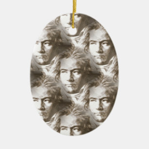 Ornement Ovale En Céramique Motif de portrait Beethoven