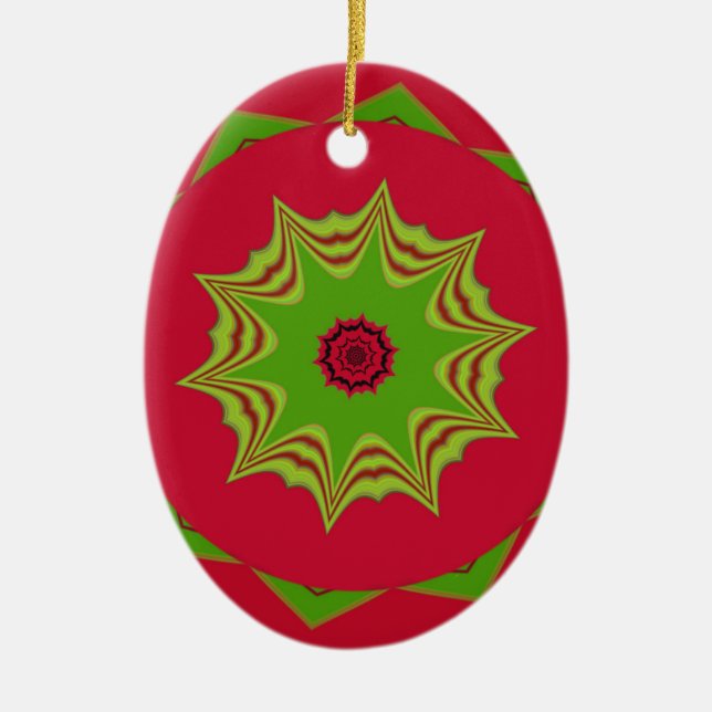 Ornement Ovale En Céramique motif ethnique d'Afrique rouge (Devant)