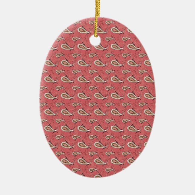 Ornement Ovale En Céramique Motif Foxglove Petal Paisley (Devant)