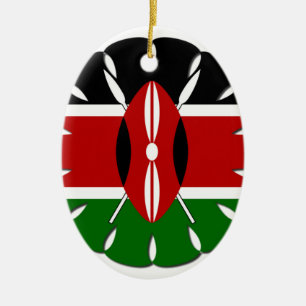 Ornement Ovale En Céramique Motif kenyan rond : un symbole national