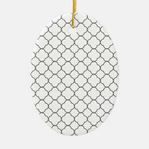 Ornement Ovale En Céramique Motif Quatrefoil classique