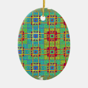 Ornement Ovale En Céramique Motif tribal ethnique.jpg
