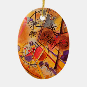 Ornement Ovale En Céramique Oeuvre Abstraite de Kandinsky