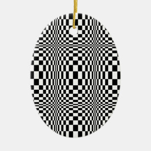 Ornement Ovale En Céramique OP -Art #1 à Emporio Moffa