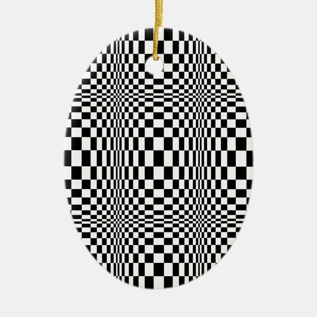 Ornement Ovale En Céramique OP -Art #1 à Emporio Moffa (Devant)