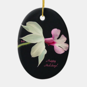 Ornement Ovale En Céramique Orchidée d'ornement de Noël