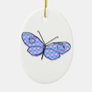 Ornement Ovale En Céramique Papillon cosmique
