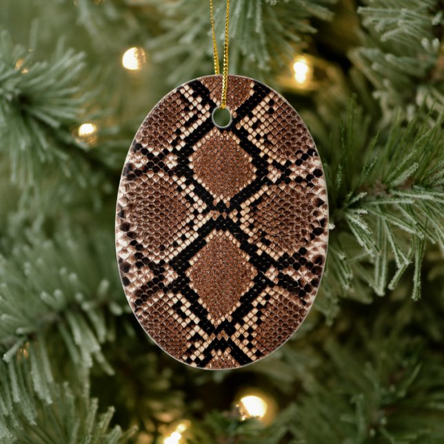 Ornement Ovale En Céramique Peau de serpent à crotale diamant (Arbre)