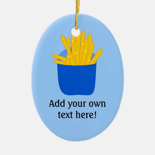 Ornement Ovale En Céramique Personnaliser de ce graphique French Fries (Devant)
