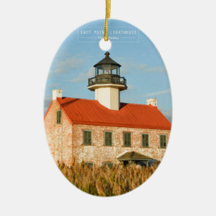 Ornement Ovale En Céramique Phare est de point