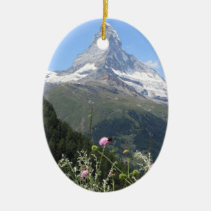 Ornement Ovale En Céramique Photo de montagne de Matterhorn