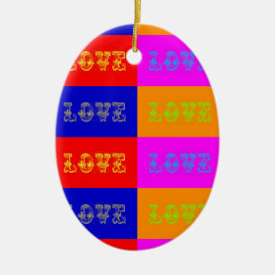 Ornement Ovale En Céramique Pop Art Love