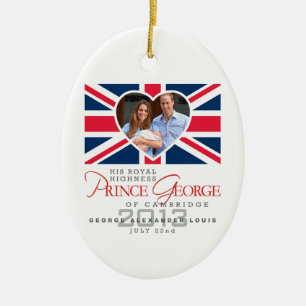 Ornement Ovale En Céramique Prince George - William et Kate