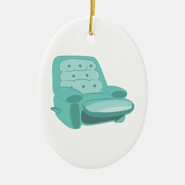 Ornement Ovale En Céramique Recliner (Devant)