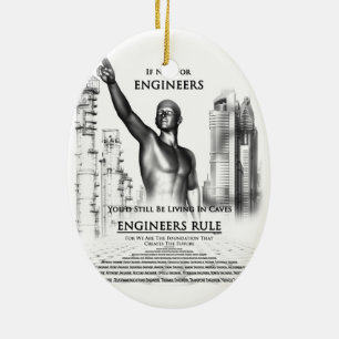 Ornement Ovale En Céramique Règle des ingénieurs