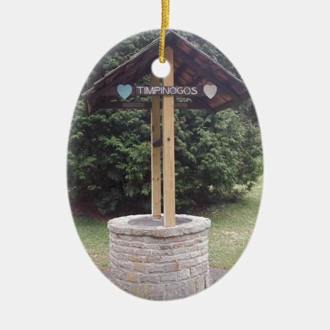 Ornement Ovale En Céramique souhait bien (Devant)